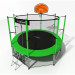 Батут i-Jump Classic Basket 8FT 244 см с нижней сетью и лестницей зеленый 75_75