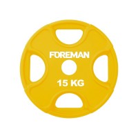 Диск олимпийский обрезиненный Foreman PRR, 15 кг PRR-15KG Желтый