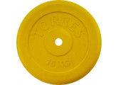 Диск обрезиненный Torres 15 кг d.25мм PL504215, желтый