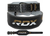 Пояс RDX 4" Leather WBS-4RB черный\золотой