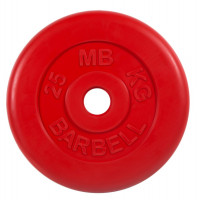 Диск обрезиненный d51мм MB Barbell MB-PltC51-25 25кг красный