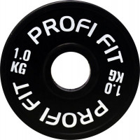 Диск для штанги Profi-Fit каучуковый, черный d-51 1кг