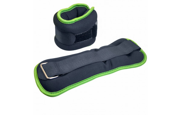 Утяжелители Sportex ALT Sport (2х1,5кг), нейлон, в сумке HKAW104-1 черный с зеленой окантовкой 600_380