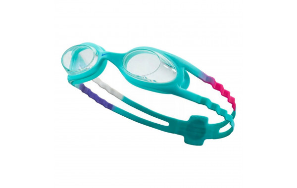 Очки для плавания детские ПРОЗРАЧНЫЕ линзы, нерегул .пер., бирюзовая оправа Nike Easy Fit NESSB166339 600_380