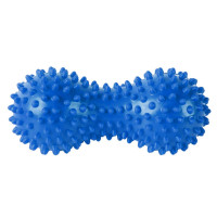 Массажер двойной мячик с шипами (ПВХ) B32130, синий