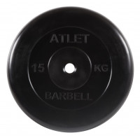 Диск обрезиненный d26мм MB Barbell MB-AtletB26-15 15кг черный