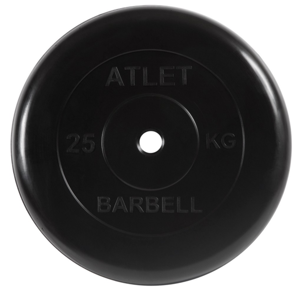 Диск обрезиненный d26мм MB Barbell MB-AtletB26-25 25кг черный 1021_1000
