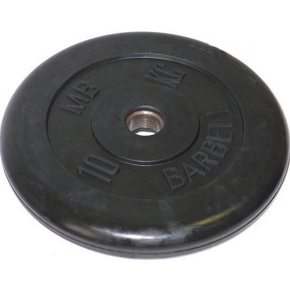 Диск обрезиненный 10 кг MB Barbell MB-PltB26-10 черный 1000_1000