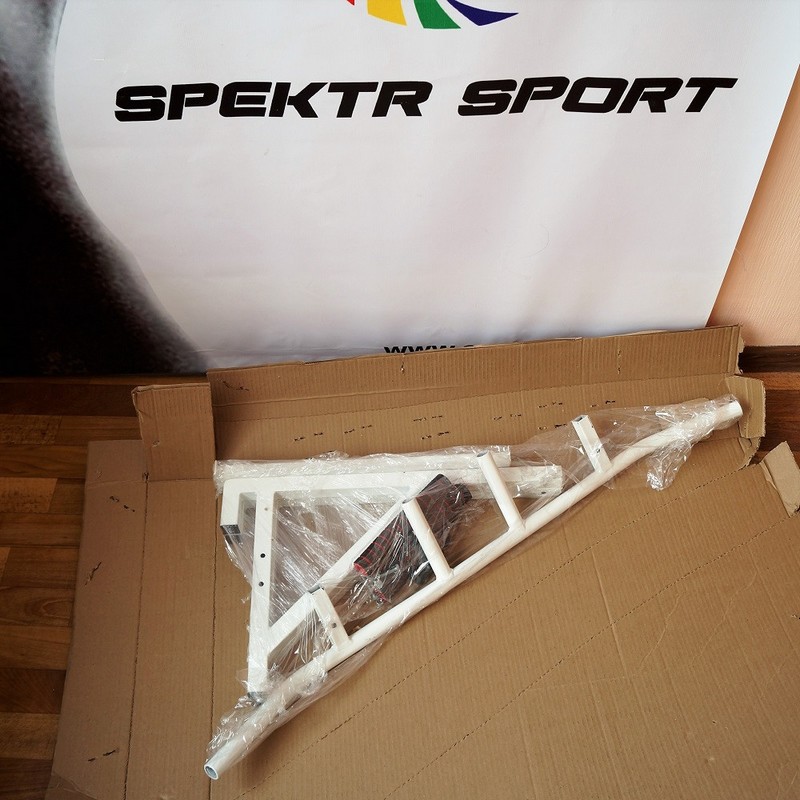 Турник навесной на гимнастическую стенку Spektr Sport Джет 2, белый 800_800