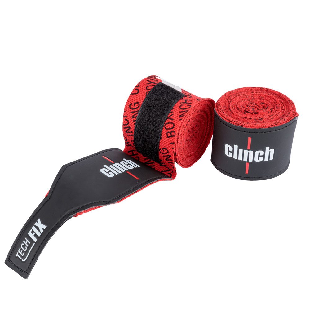 Бинты эластичные Clinch Boxing Crepe Bandage Tech Fix красные C140 1000_1000