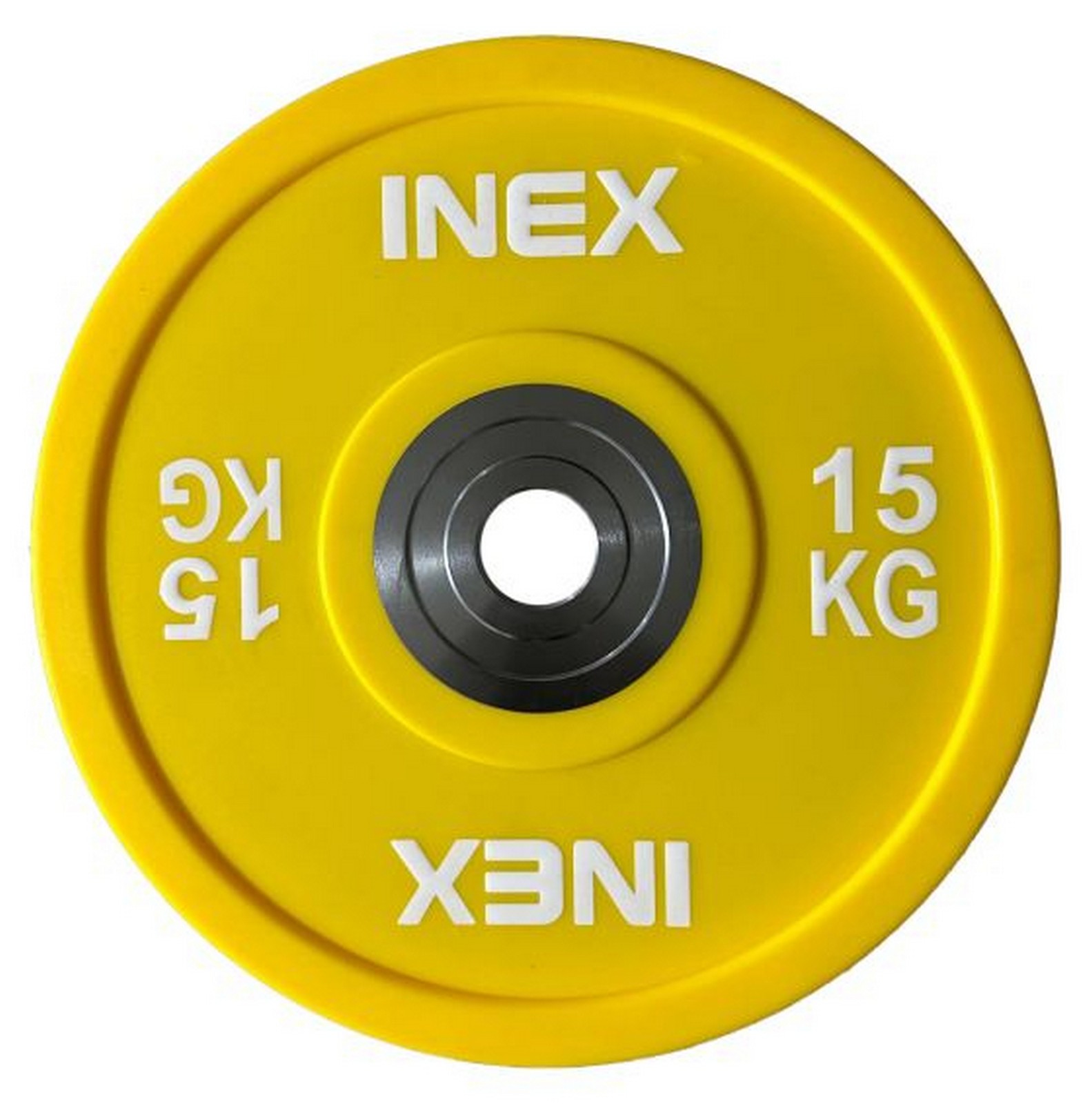Олимпийский диск в уретане 15кг Inex PU Bumper Plate TF-P2100-15 желтый\белый 1583_1600