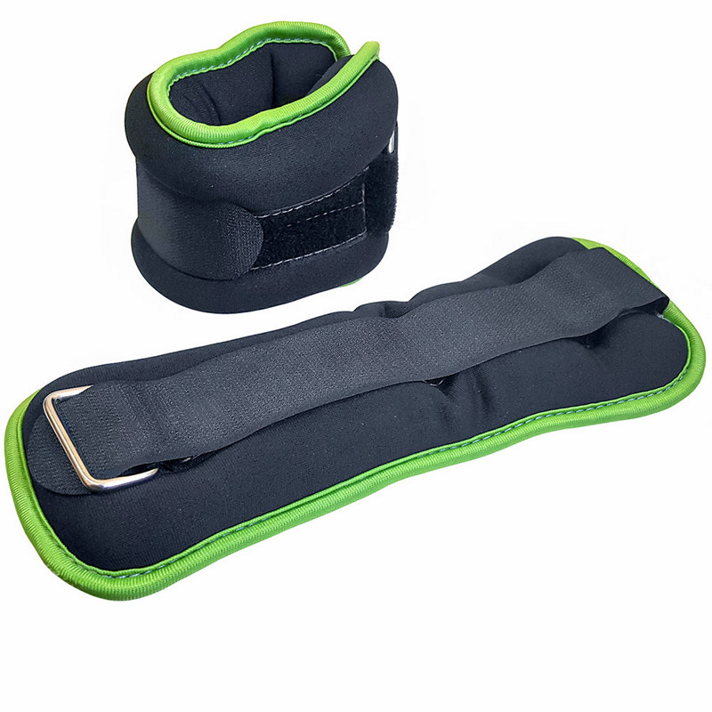 Утяжелители Sportex ALT Sport (2х1,5кг), нейлон, в сумке HKAW104-1 черный с зеленой окантовкой 800_800