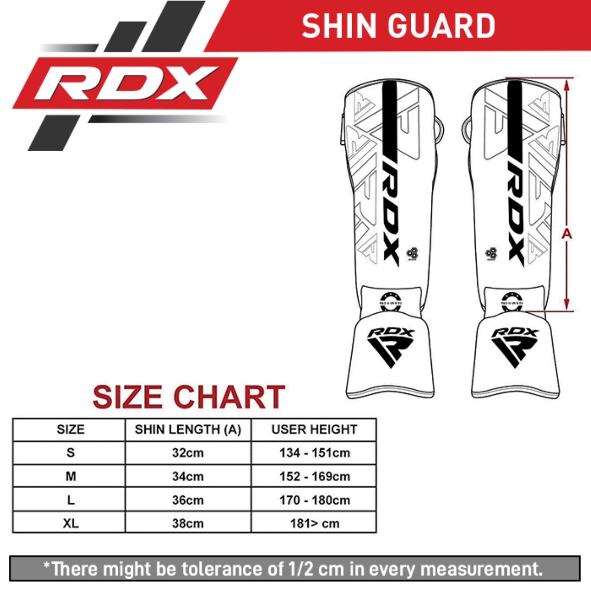 Защита голени и стопы RDX F6 SGR-F6MW черный\белый матовый 1200_1200