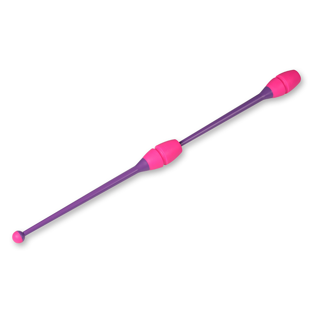 Булавы для художественной гимнастики Indigo IN018-VP, 41 см, пластик, каучук, в компл. 2шт, фиолет-розовый 1000_1000