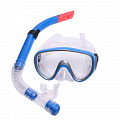 Набор для плавания маска+трубка Sportex E33110-1 синий, (ПВХ) 120_120